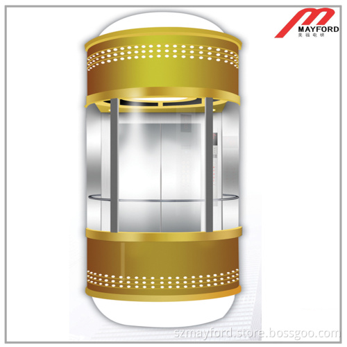 2.0m/S Panoramic Elevator with Round Shape